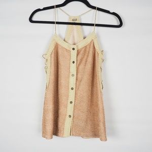 Gimmicks Tank Button Front Racerback Metallic M